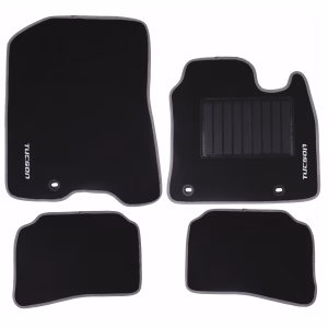 4-Piece Carpet Set Compatible with Hyundai Tucson (Black)