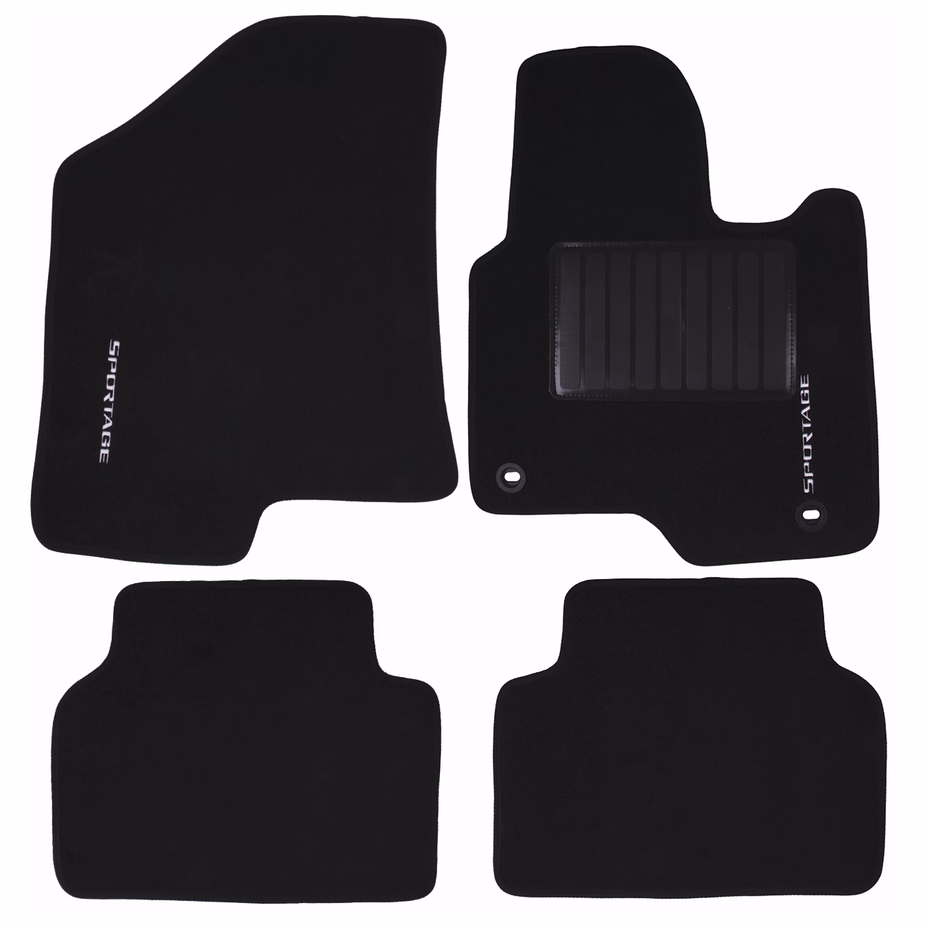 4-Piece Carpet Set Compatible with Kia Sportage (Black)