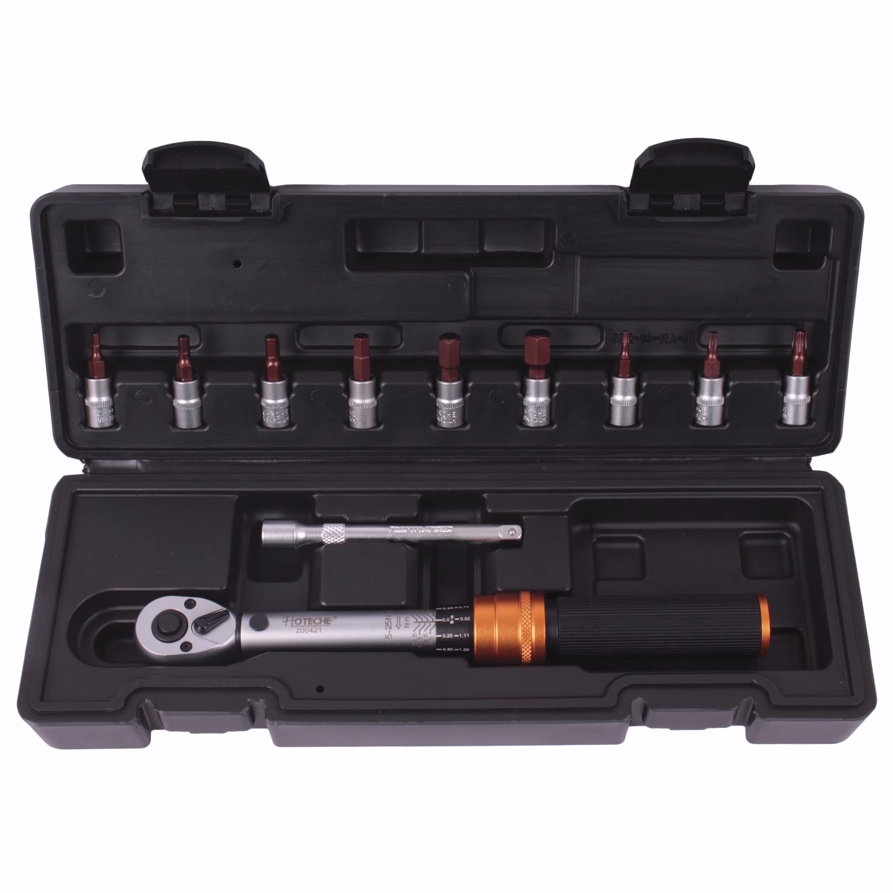 Hoteche 11-Piece Torque Wrench & Bit Set - 1/4" Drive