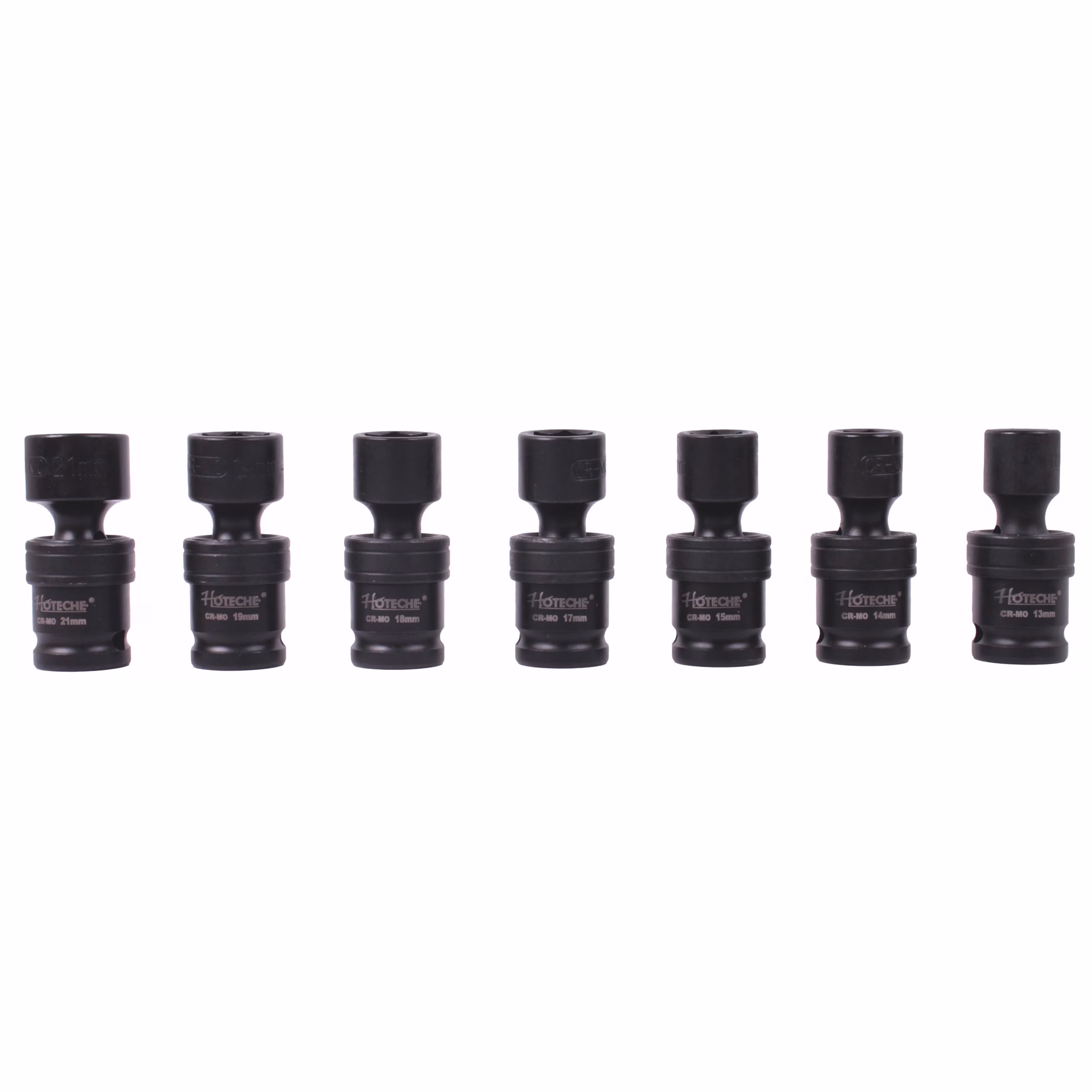 Hoteche 7-Piece Universal Metric Impact Socket Set - 1/2" Drive (13-21mm)